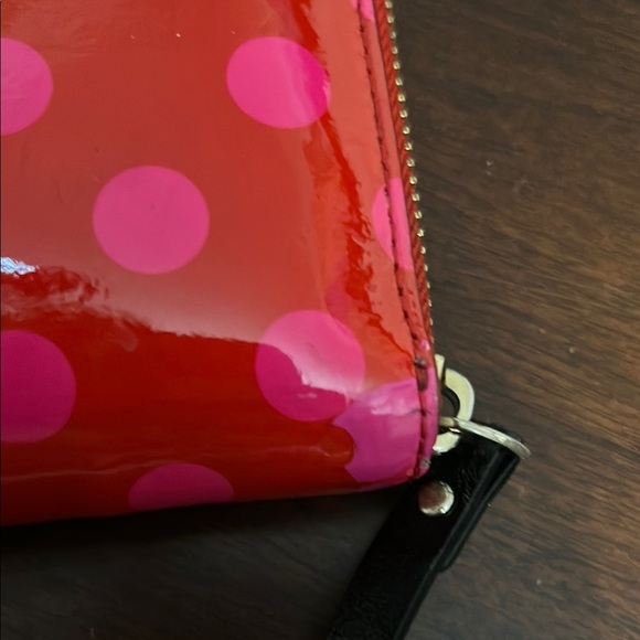 Kate Spade Red and Pink Polka Dot Carlisle Street Lacey Wallet - Picture 5 of 14